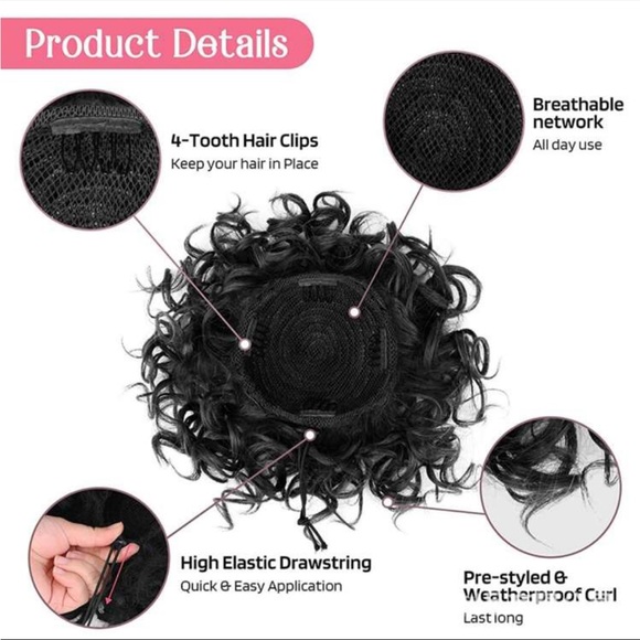 Puff Drawstring Ponytail Kinky Curly Hair Bun Clip In Ponytail Hair Extensions - Picture 6 of 6